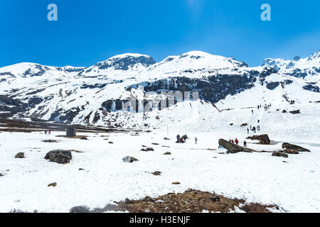 Vue sur montagne neige dans le Sikkim, Inde. Banque D'Images