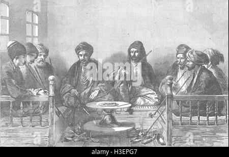 Turquie turc Coffee-House 1853. Illustrated London News Banque D'Images