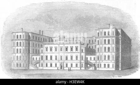 LONDON King's College Hospital, Carey Street 1852. Illustrated London News Banque D'Images