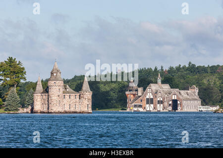 Le château Boldt Power House sur l'Île du Cœur et location de maison sur Wellesley Island dans près de Alexandria Bay, New York. Banque D'Images