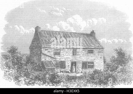 NORTHUMBS George Stephenson's birthplace, Wylam 1864. Illustrated London News Banque D'Images