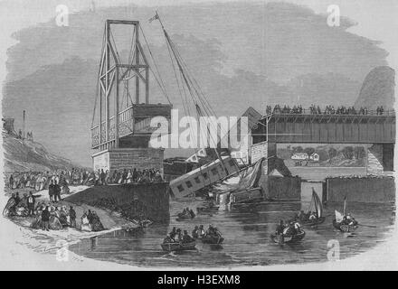 Accident ferroviaire du Canada, pont de Beloeil, Montréal 1864 nr. Illustrated London News Banque D'Images