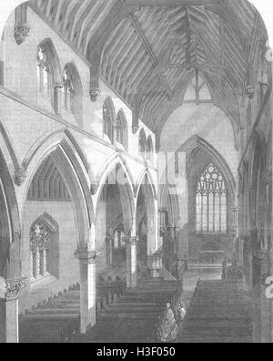 Londres Nouvelle église de St Luc, Euston Road, St Pancras en 1861. Illustrated London News Banque D'Images