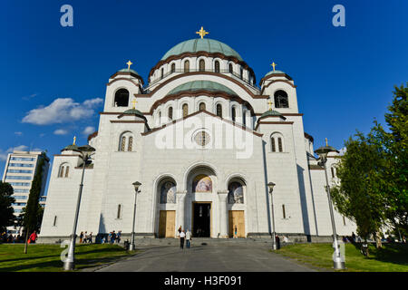 Eglise de Saint Sava, Belgrade, Serbie. Vue avant Banque D'Images