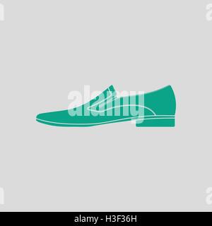 L'icône de la chaussure homme. Avec fond gris vert. Vector illustration. Illustration de Vecteur