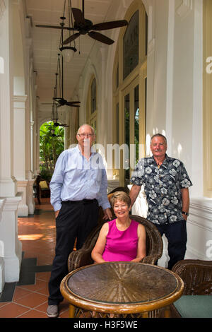 Singapour, Beach Road, Raffles Hotel, vous pourrez vous détendre dans la véranda du bar Banque D'Images