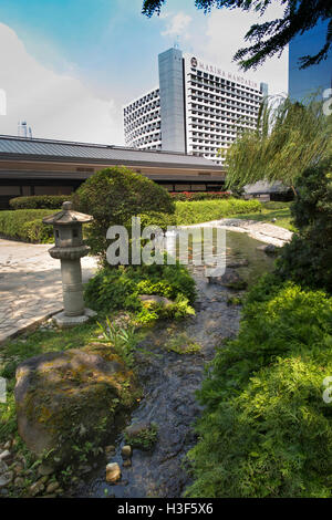 Singapour, l'hôtel Pan Pacific, jardin japonais Keyaki Banque D'Images