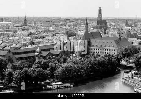 La vue depuis la tour de la cathédrale de Saint Jean le Baptiste. Wroclaw. Pologne Banque D'Images