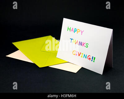 Carte message pour votre famille et vos amis ; Joyeux Thanksgiving Banque D'Images