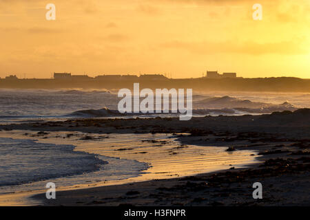 Crossapol Bay au coucher du soleil,Tyree,Hébrides intérieures, Argyll and Bute, Ecosse Banque D'Images