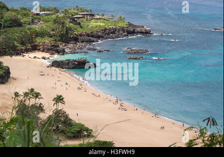 Avis de Waimea Bay, Hawaii Oahu Banque D'Images