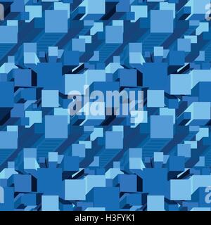 Modèle vectoriel continu avec des formes géométriques abstraites bâtiment carré Illustration de Vecteur