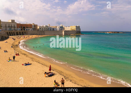 Vue panoramique du front de Gallipoli, Salento, Pouilles, Italie Banque D'Images