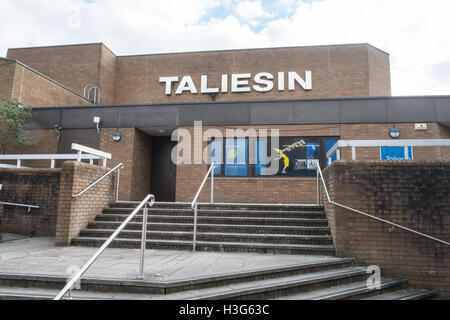 Taliesin Theatre,Théâtre dans les campus à l'université de Swansea,bambou,la Baie de Swansea, Pays de Galles de l'Ouest,Royaume-Uni. Banque D'Images