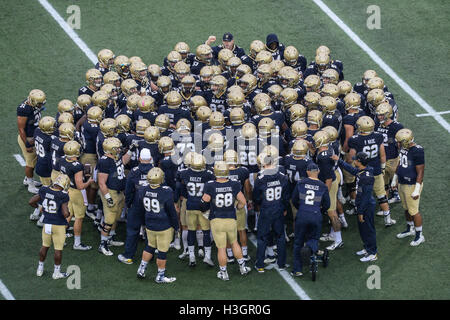 Annapolis, Maryland, USA. 8 octobre 2016. Les aspirants de l'Académie Navale obtenir pompée avant que la partie tenue à l'Navy-Marine Corps Memorial Stadium, Annapolis, Maryland. © Amy Sanderson/ZUMA/Alamy Fil Live News Banque D'Images