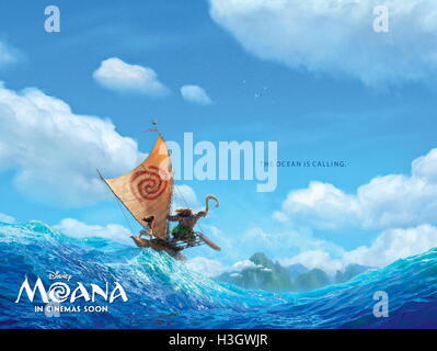 DATE DE SORTIE : Novembre 23, 2016 Title : Moana STUDIO : Disney Réalisateur : Ron Clements, John Musker PLOT : Une jeune femme utilise ses talents de navigation pour naviguer d'une île légendaire. La rejoindre dans l'aventure est son héros, le légendaire demi-dieu Maui avec : Dwayne Johnson, Alan Tudyk, Jemaine Clement, Auli'je Cravalho (Crédit : c Disney/images/) Banque D'Images