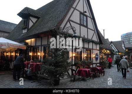 Le Handwerkerhof (cour des artisans) à Nuremberg, Bavière, Allemagne. Banque D'Images