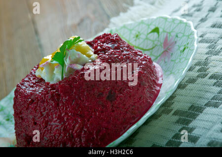 Tartare de betterave close up . Cuisine française Banque D'Images