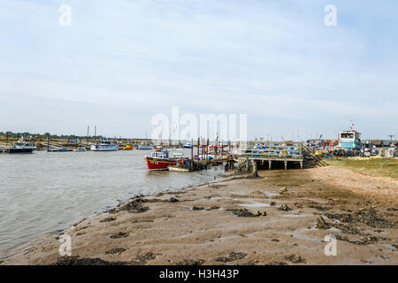 Bateaux amarrés à Southwold Harbour sur la rivière Blyth, Southwold, Suffolk Waveney, District, East Anglia, Royaume-Uni Banque D'Images