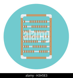 L'icône Calculatrice boulier pour compter et comptabilité, isolé d'Abacus vector illustration Banque D'Images