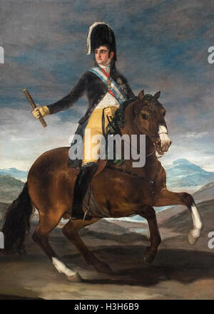 Francisco de Goya y Lucientes (1746-1828), Ferdinand VII (1784-1833) à cheval (1808). Banque D'Images