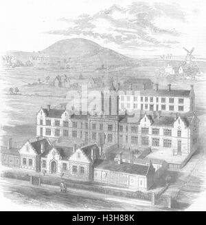 Scarborough Birdseye YORKS nouveau workhouse 1860. Illustrated London News Banque D'Images