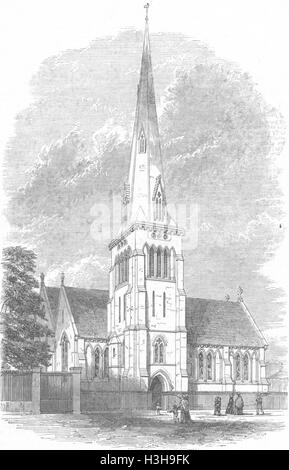 Londres Nouvelle Église, St Luke's 1848 Rd-St. Illustrated London News Banque D'Images