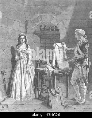 CHARLOTTE CORDAY à peindre avant que l'exécution 1859. Illustrated London News Banque D'Images