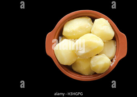 Des pommes de terre en pot, isolated on black Banque D'Images