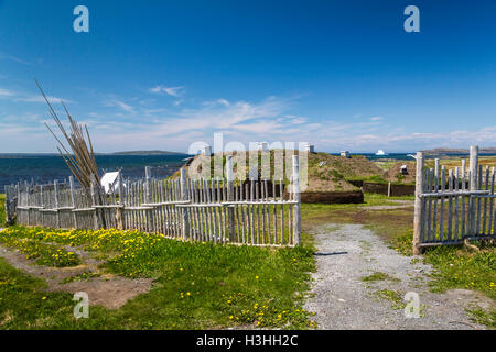 L'Anse aux Meadows National Historic Site près de Saint Anthony, Terre-Neuve et Labrador, Canada. Banque D'Images