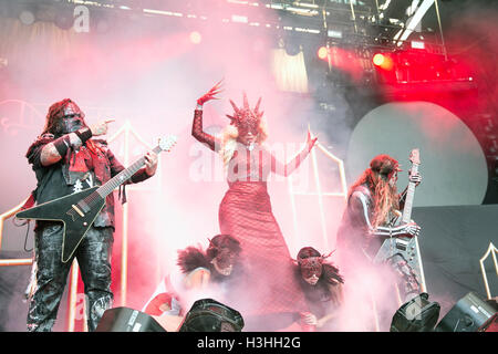 Maria Brink de En ce moment perfoms à l'amphithéâtre du rivage le 29 juillet 2016 à Mountain View, Californie. Banque D'Images