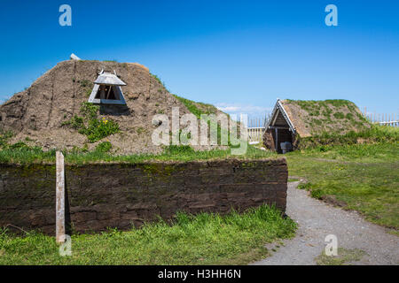 L'Anse aux Meadows National Historic Site près de Saint Anthony, Terre-Neuve et Labrador, Canada. Banque D'Images