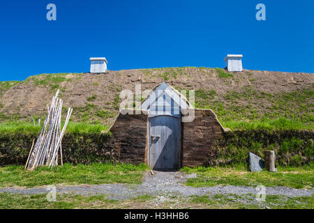 L'Anse aux Meadows National Historic Site près de Saint Anthony, Terre-Neuve et Labrador, Canada. Banque D'Images