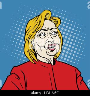 Hillary Clinton Portrait Pop Art Vector Illustration de Vecteur