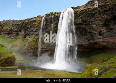 Cascade de Seljalandsfoss Islande Banque D'Images