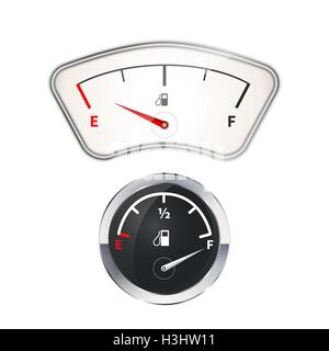 Indicateurs de carburant anciens et modernes Illustration de Vecteur