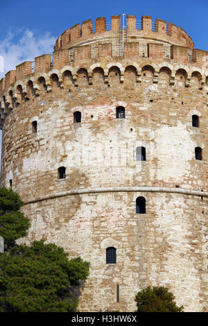 La Tour blanche, symbole de Thessalonique, Grèce Banque D'Images