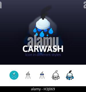 Carwash icône dans un style différent Illustration de Vecteur