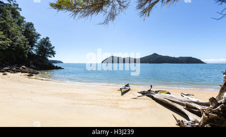 Kayak dans Abel Tasman national park, South Island, New Zealand Banque D'Images