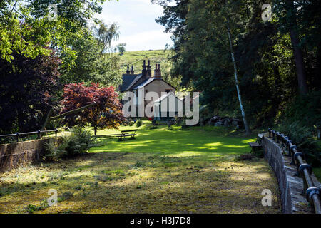 L'ancienne gare à Lambley sur la ligne désaffectée entre Alston et Hexham, Northumberland, Angleterre Banque D'Images