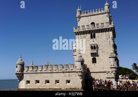 La tour de Belém, Francisco de Arruda architecte, tage, Lisboa, Lisbonne, Portugal Banque D'Images