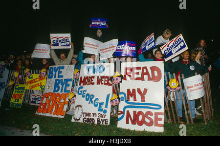 Canton, Ohio, USA, Octobre, 1992 Rassemblement pour la campagne démocrate William Clinton, Gouverneur de l'Arkansas Crédit : Mark Reinstein Banque D'Images