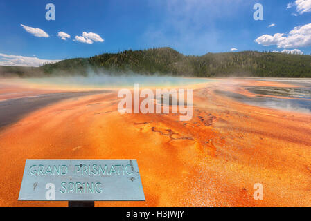 Vue sur le grand prismatic spring in Yellowstone National Park