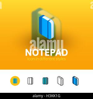 L'icône Bloc-notes de styles Illustration de Vecteur