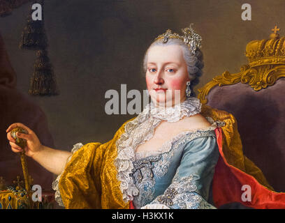 L'Impératrice Marie-Thérèse (Maria Theresa Walburga Amalia Christina - 1717-1780) par Martin van Meytens, huile sur toile, 1759. C'est un détail d'une plus grande peinture, H3KX1G . Banque D'Images