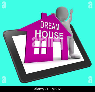 Dream House Home Tablet montre dans la recherche ou la conception Prope parfait Banque D'Images