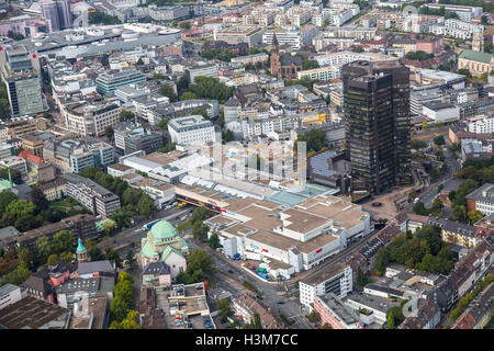 Areal shot de la ville de Essen, Allemagne, centre-ville, centre-ville, l'hôtel de ville et centre commercial, Banque D'Images