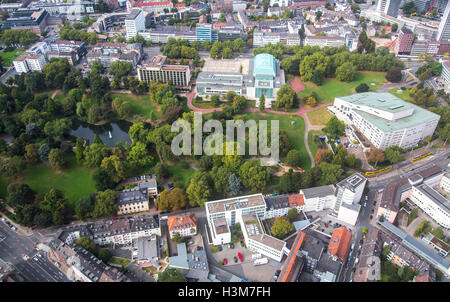 Areal shot de la ville de Essen, Allemagne, centre-ville, centre-ville, parc de la ville, l'opéra, la Philharmonie, Aalto Théâtre, Banque D'Images