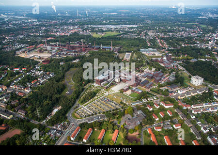 Areal shot de la mine Zollverein, site du patrimoine mondial de l'UNESCO à Essen en Allemagne, ancienne plus grande mine de charbon dans le monde, Banque D'Images