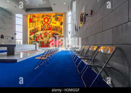 KORAZIM ., ISRAËL - 22 janvier 2016 : une église de la Domus Galilaeae (Chambre de Galilée) Monastère, sur le sommet du mont de Beatit Banque D'Images